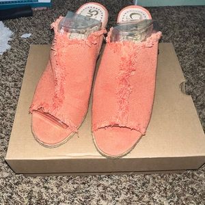 Circus Orange Sandal Heels